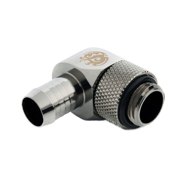 Black Sparkle 90° Single Rotary Bitspower G1/4 to 3/8 Barb Fitting for Soft Tubing Black Sparkle 90° Single Rotary Bitspower G1/4 to 3/8 Barb Fitting for Soft Tubing